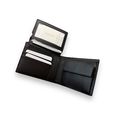 black gucci trifold wallet|Gucci guccissima wallet.